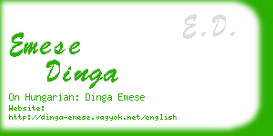 emese dinga business card